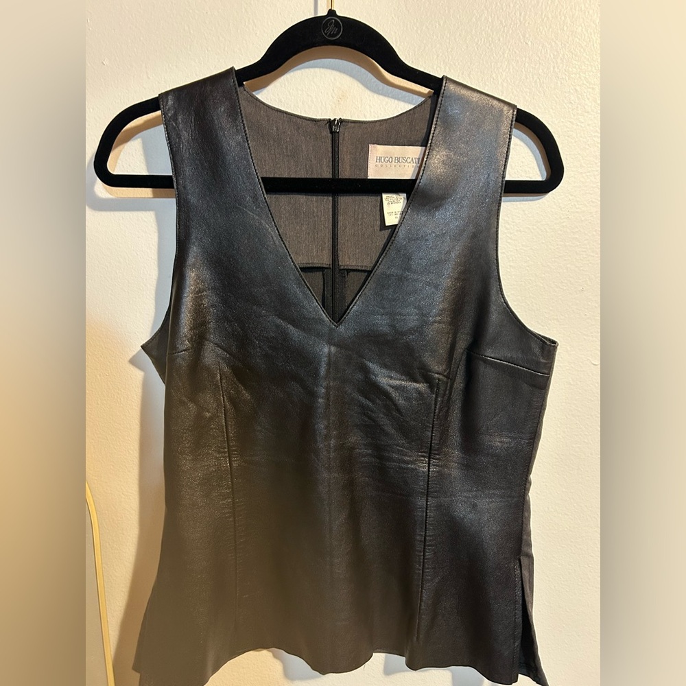 Hugo Buscati Black Leather vest